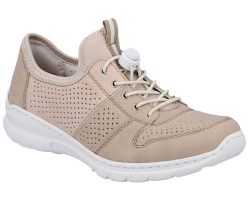 Pantofi sport, dama, RIEKER MEMOSOFT, L3254-62 crem, piele ecologica